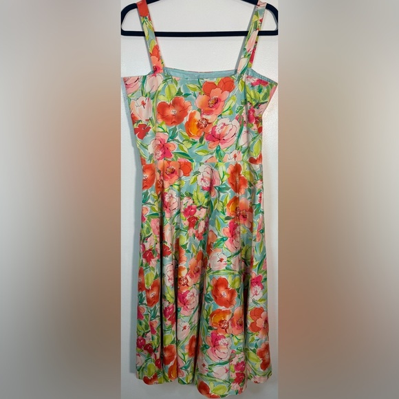 Ralph Lauren Floral Midi Dress - Green and Pink - Picture 10 of 15